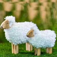 Figurki dekoracyjne owce owca zestaw 2 szt ozdoba