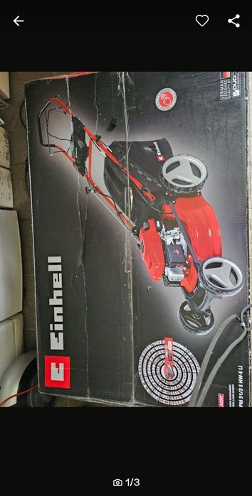 NOWA kosiarka spalinowa z rozruchem elektrycznym, napędem i kartonem;)