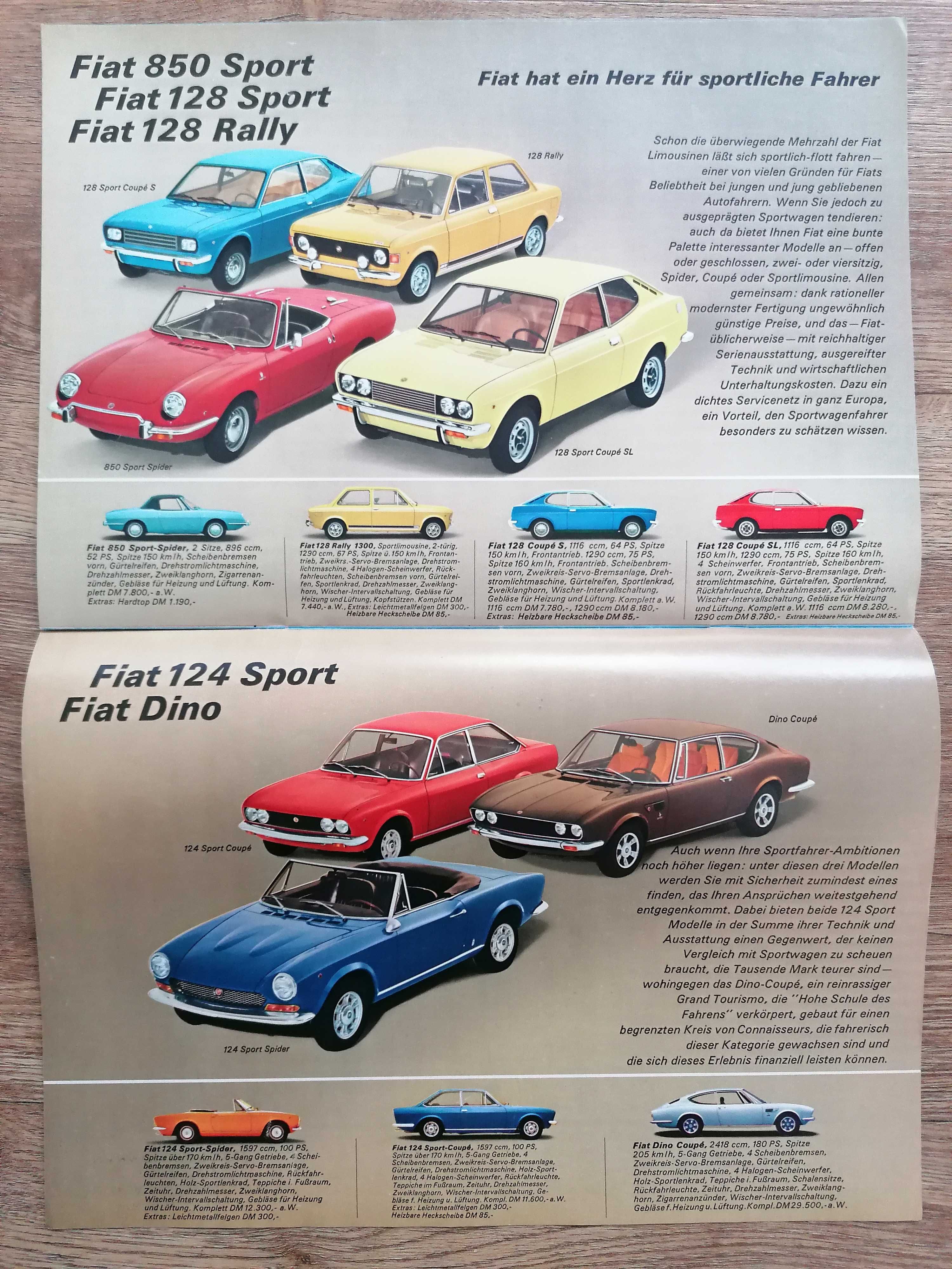 Prospekt Fiat program 1972rok.