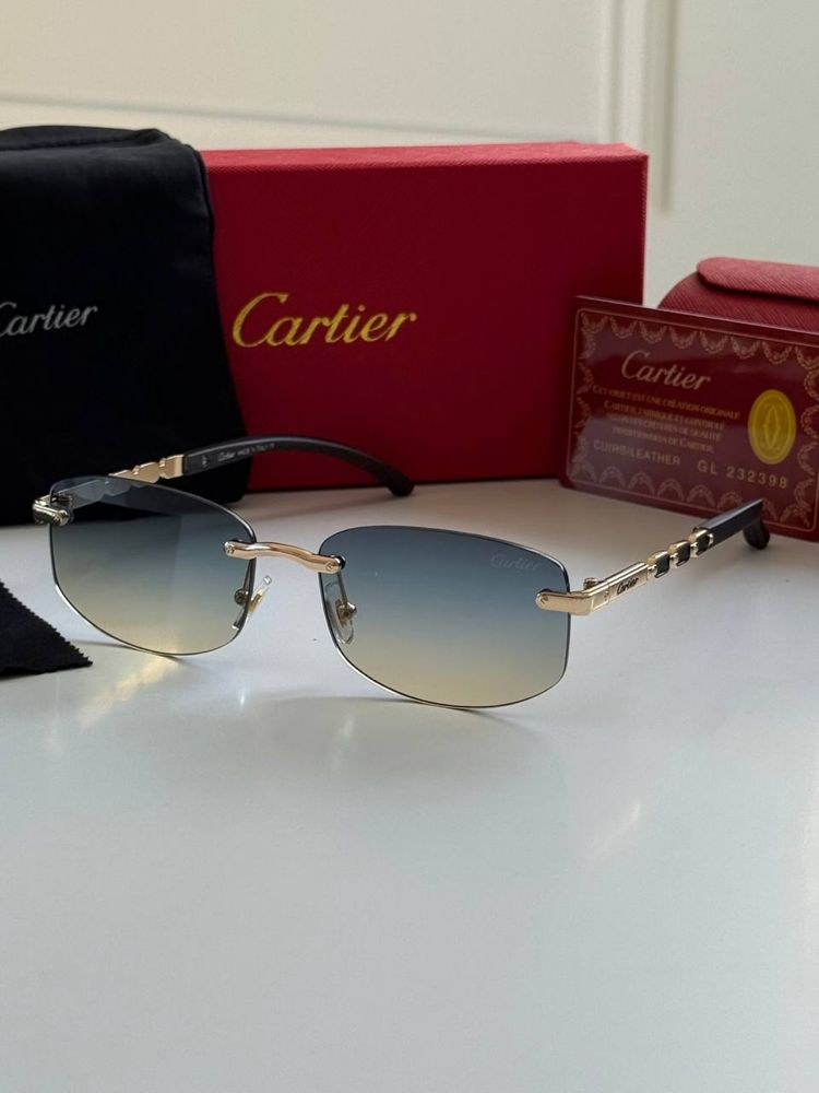 Окуляри прямокутні Cartier картьє унісекс чоловічі жіночі чорні сині