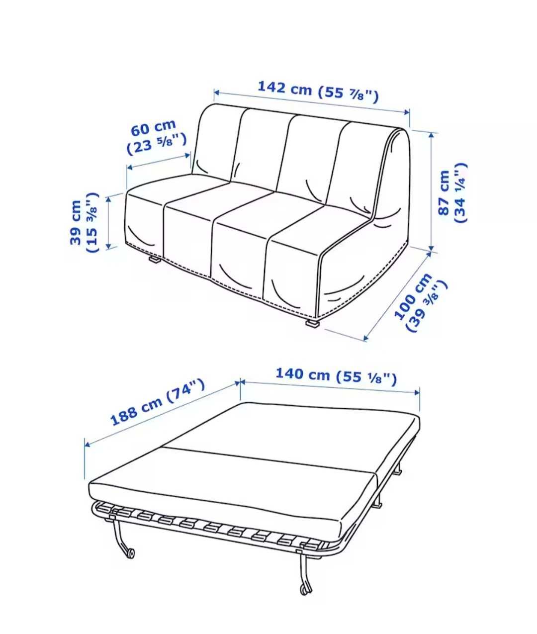 Dowóz gratis sofa rozkładana Ikea Lycksele łóżko dla gości