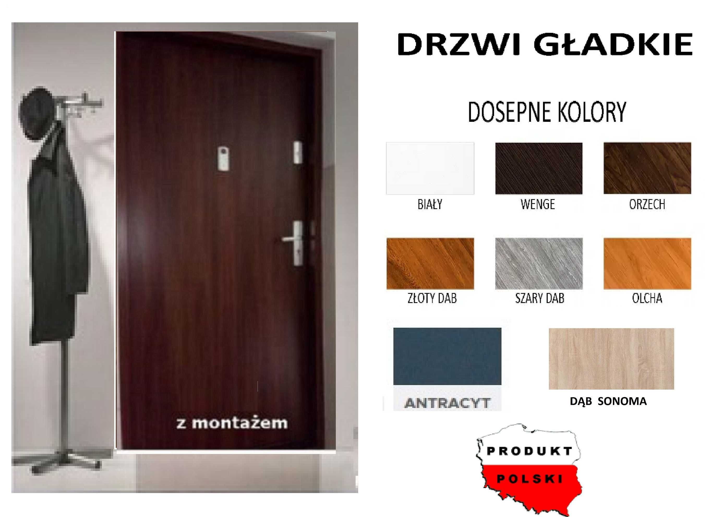 Drzwi z montażem od ręki ZEWNĘTRZNE- wejściowe akustyczne