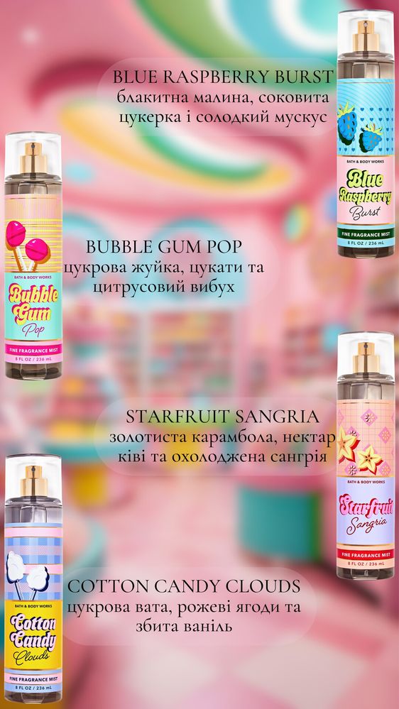 Спреї, місти для тіла Bath and Body Works