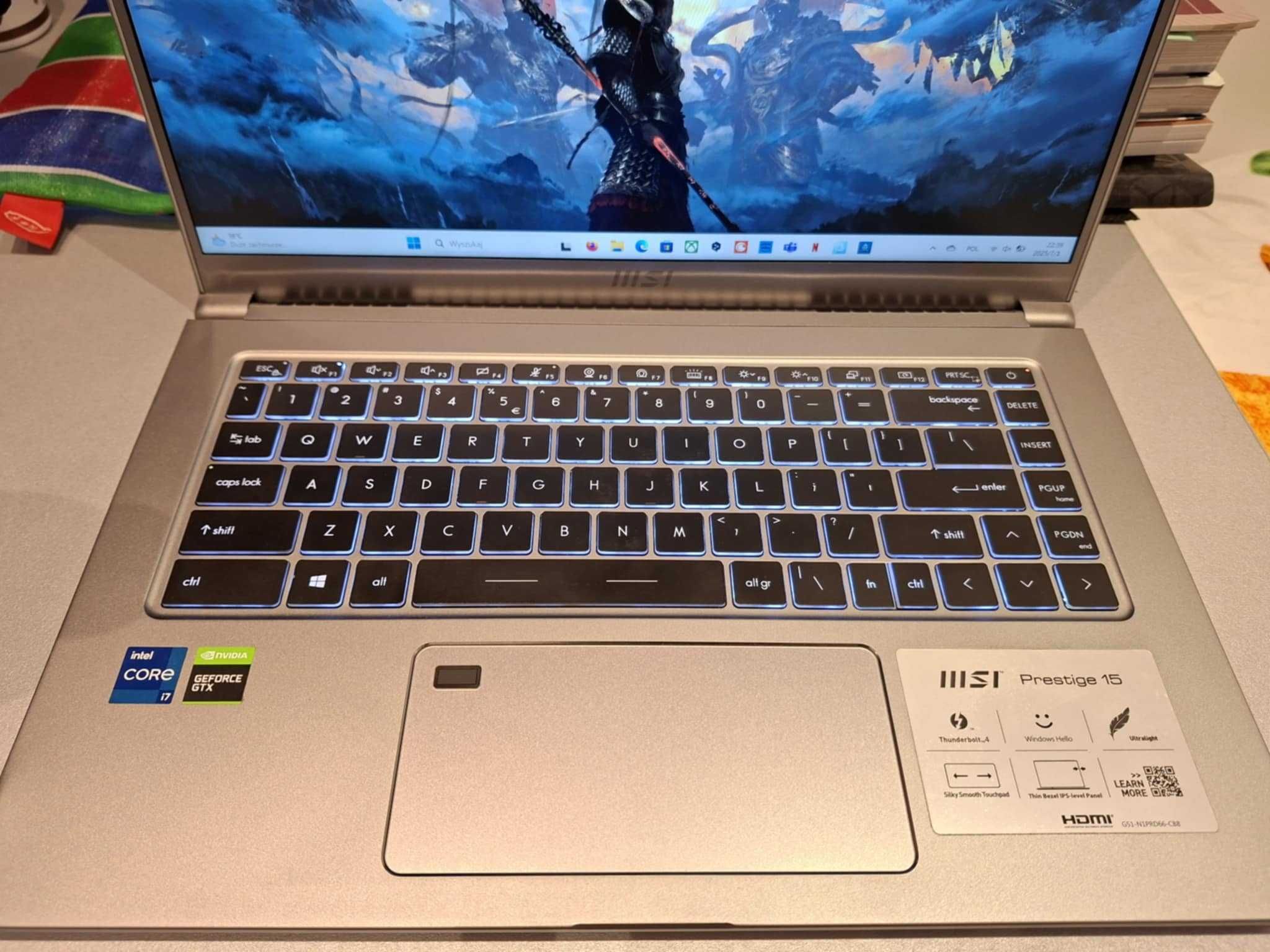 Laptop MSI Prestige 15 i7-1185G7/16GB/512/Win10 GTX1650