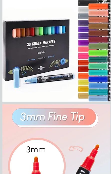 Markery kredowe do szkła i tablic