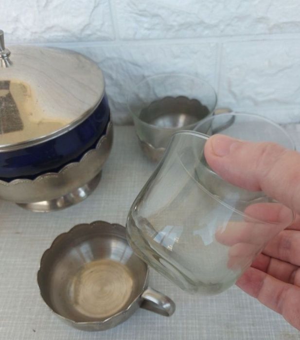 Сервиз ссср кобальтовое стекло