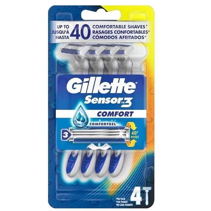 Gillette Sensor3 Comfort Jednorazowe Maszynki Do Golenia 4Szt (P1)