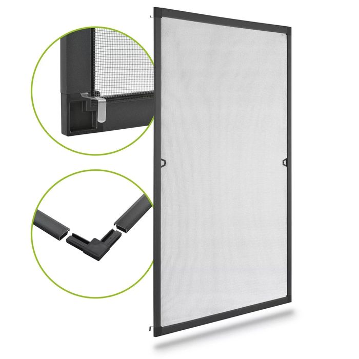 Moskitiera aluminiowa antracyt 94 x 114