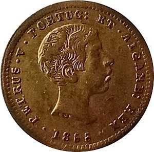 Moeda de ouro - 1000 Reis D. Pedro V 1855