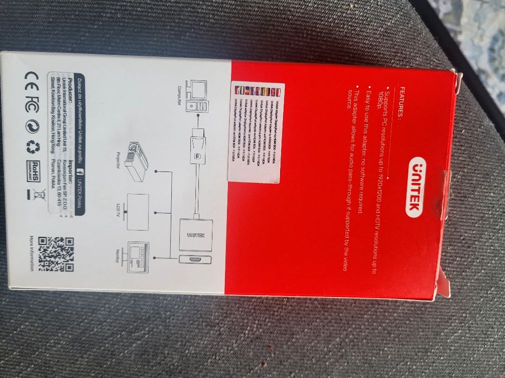 Unitek adapter DisplayPort na port HDMI Y-5118DA
