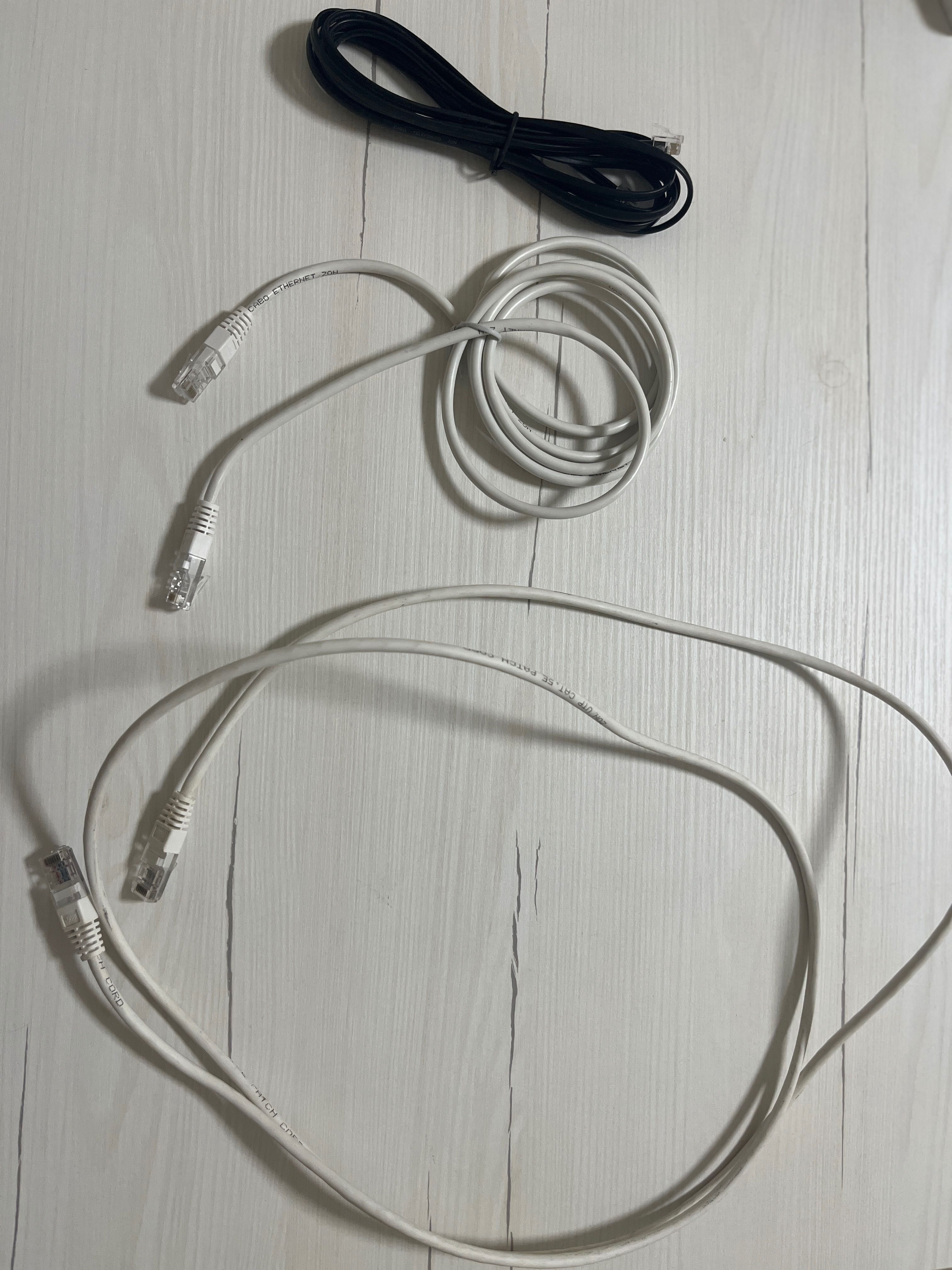 3 Cabos de Rede Ethernet – Sem Marca | Para PC, Router, Internet