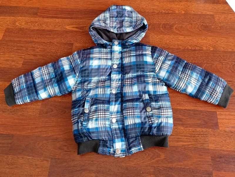 kurtka zimowa 98 104 chłopięca ocieplana z polarem czarna ciepła