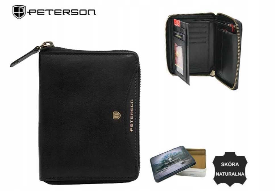 Peterson portfel skóra naturalna czarny PTN 340.01-2084 BLAC ttst815