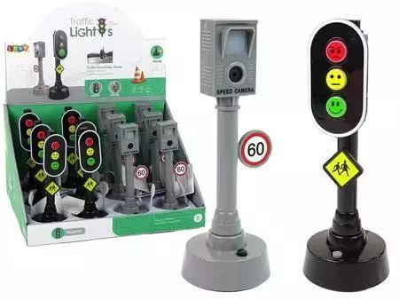 Światła drogowe fotoradar na baterie 15,5cm. Leantoys