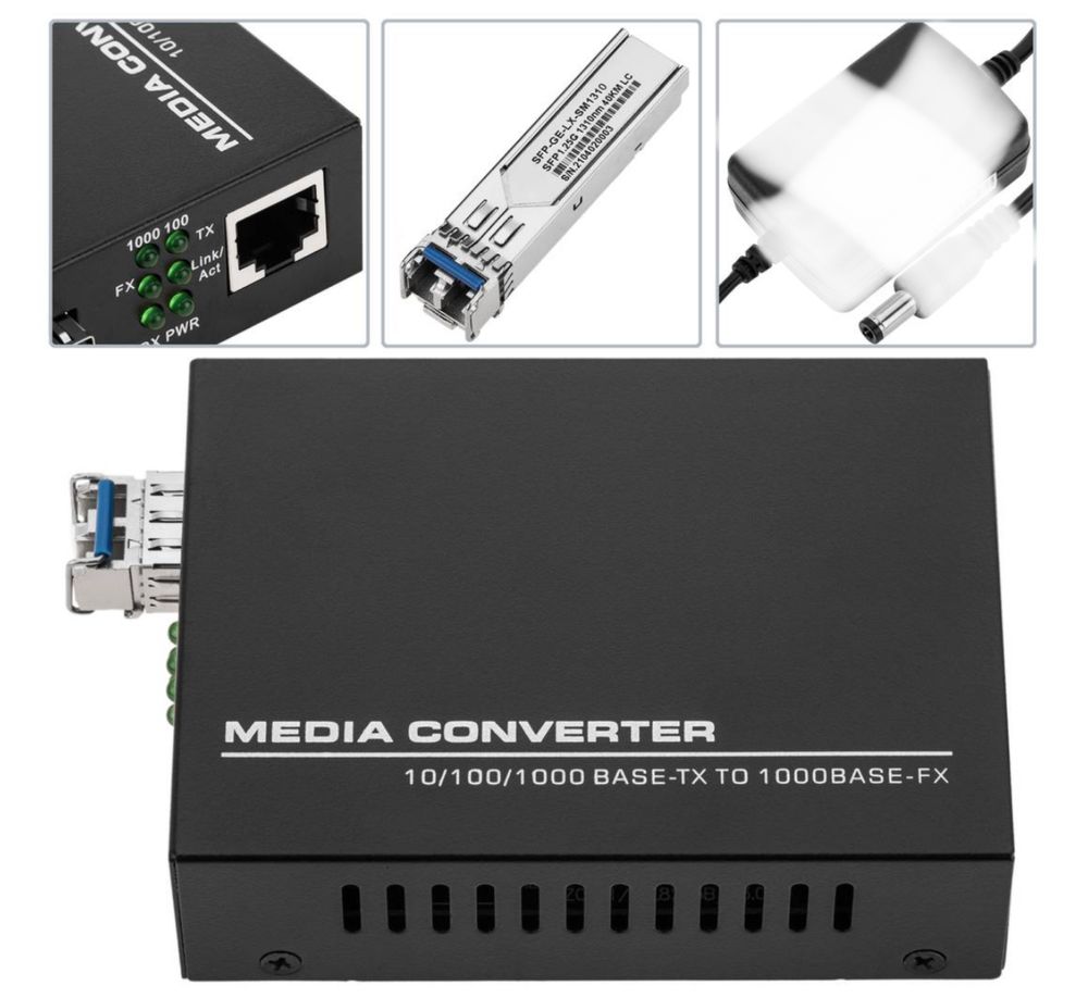 Jednomodowy konwerter światłowodowy 100 Mb / s od LC do RJ45  2szt