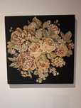 Quadro flores fundo preto