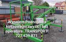 Zwyżka Podnośnik Koszowy wynajme na przyczepie 12m WYNAJEM TRANSPORT