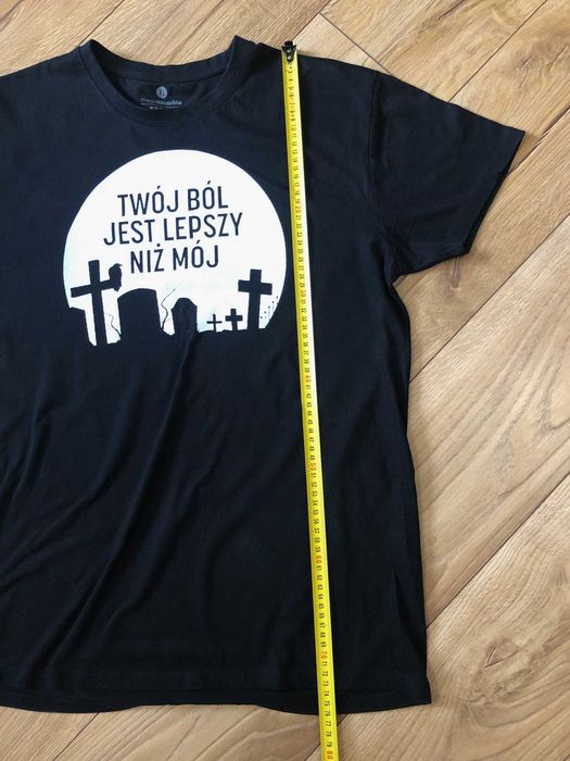 Bluzka męska Tshirt Twój ból - Kazik r.XL czarna 45zł