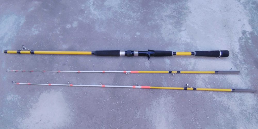Conjuntos de casting e spinning, canas com 2 partes da frente,