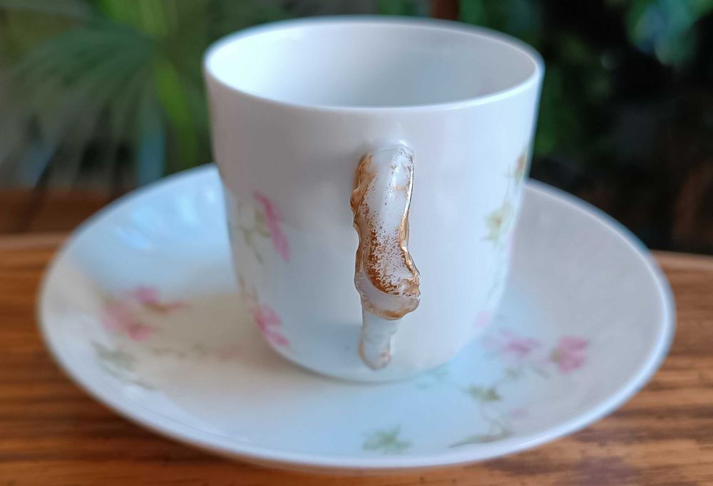 Duo do mokki (filiżanka i spodek) W. Guérin & Cie, Limoges.