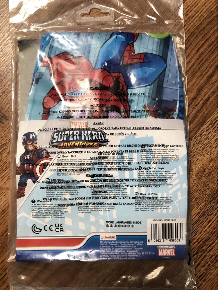 Piłka plażowa dziecięca 30 cm Spiderman marvel adventures