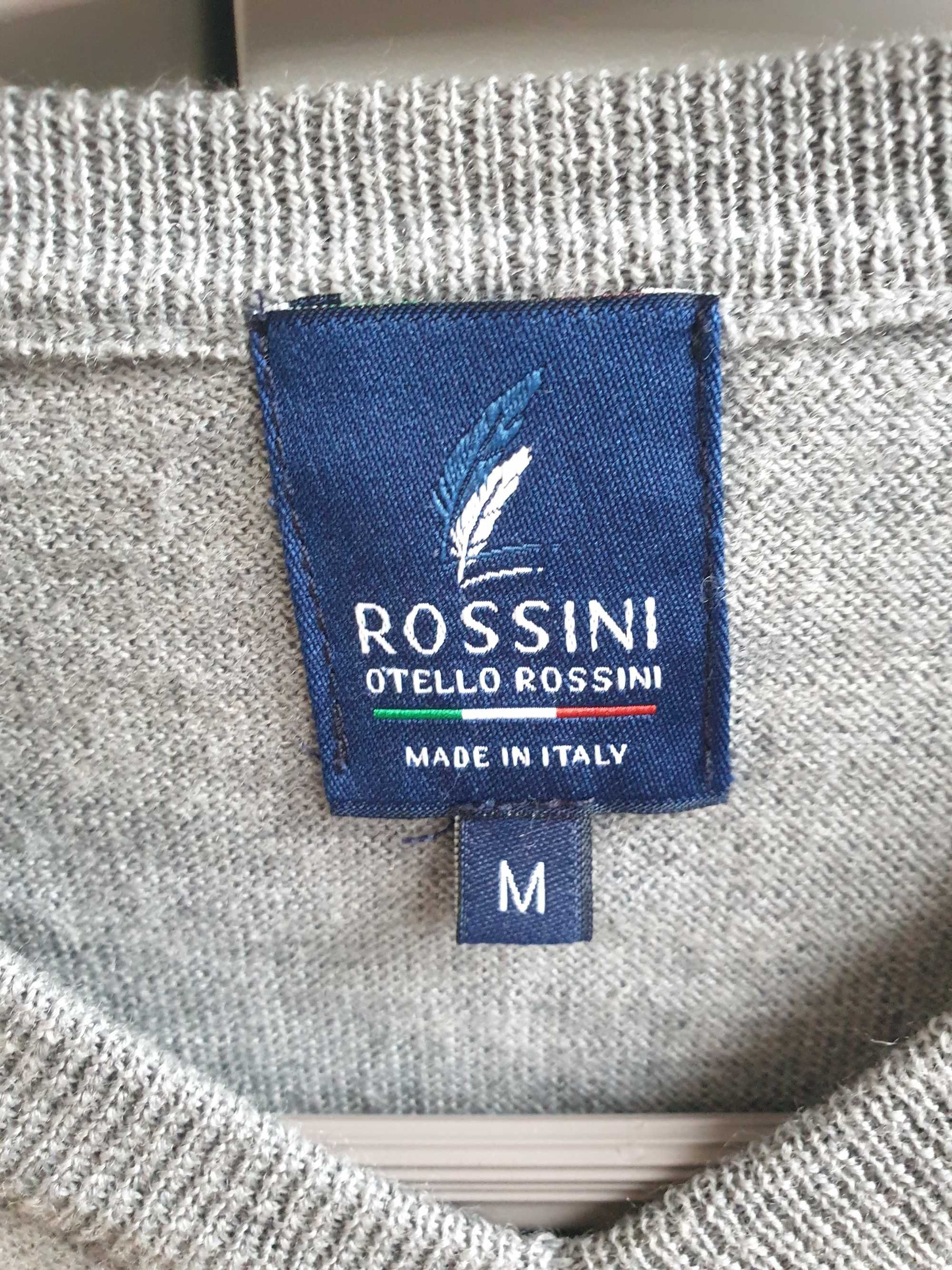 Szary wełniany sweter M męski damski M 38 Rossini włoski