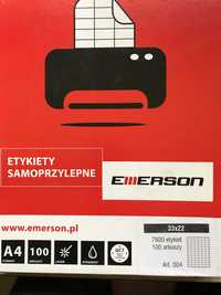 Etykiety samoprzylepne Emerson A4 33 x 22