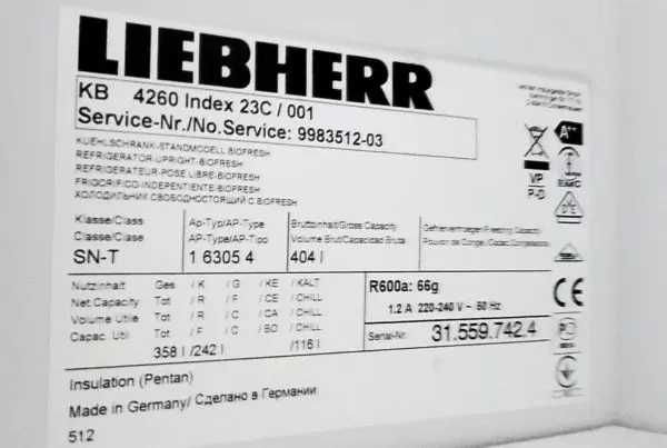 Ліпхер (liebherr) 185×60×63см Холодильник однодверний однокамерний
