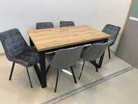 (90) Stół rozkładany loft + 6 krzeseł, okazja nowe 2049 zł