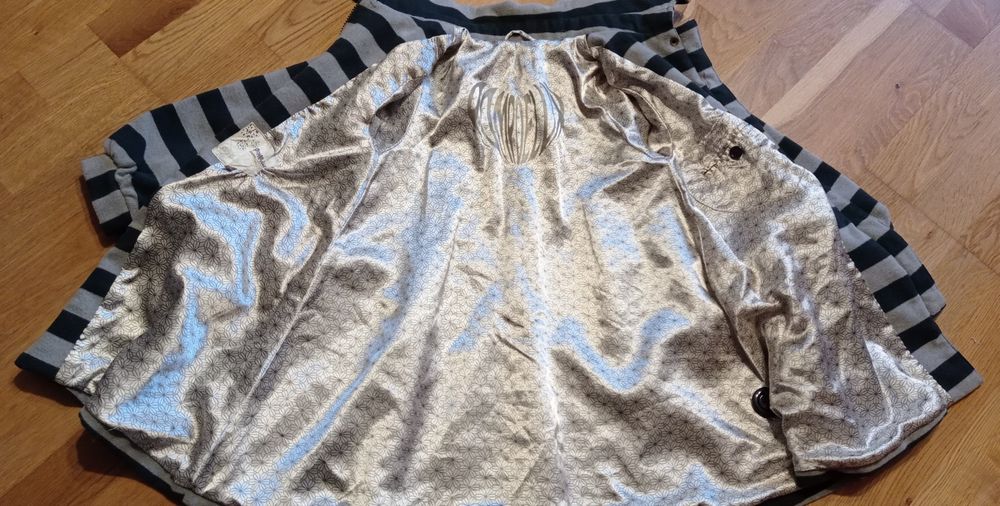 POMPdeLUX szary płaszczyk w pasy, r. 122-128