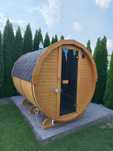 Sauna ogrodowa Beczka 2,0 m / 2,20 + piec opalany drewnem Harvia M3