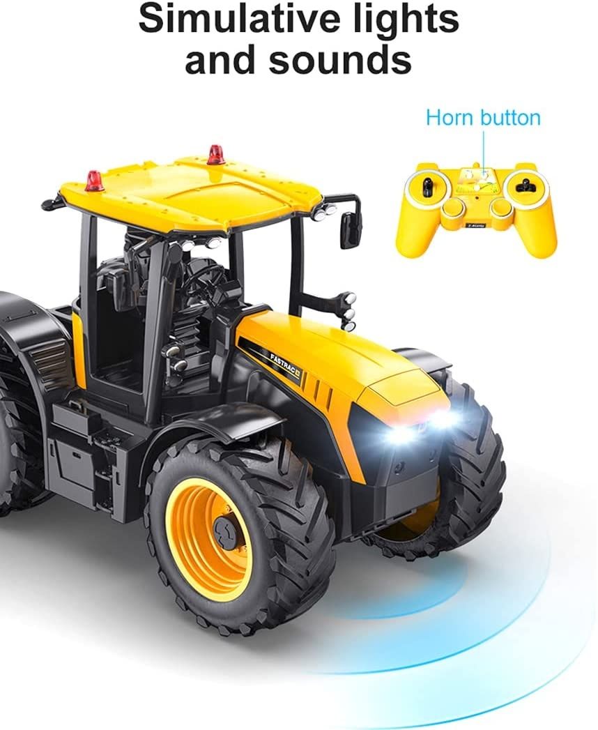 Tractor máquina agrícola RC S359 com Sons Luz e engate de reboque