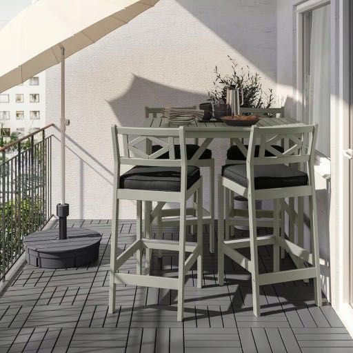 IKEA Bondholmen szary — stół barowy + 2 krzesła, balkon/taras, Kraków