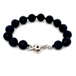 Bransoletka z granatowego agatu marki Elle Jewellery, supełkowana!