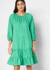 B.P.C bawełniana sukienka zielona z falbanami 40.