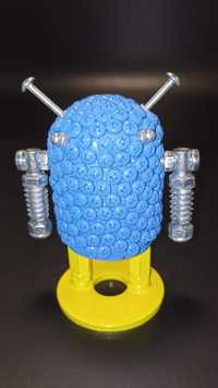 Kolekcjonerska figurka Android, metalowa rzeźba robota hand made