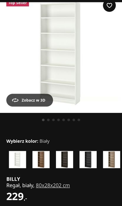 Regał biały na książki BILLY  IKEA