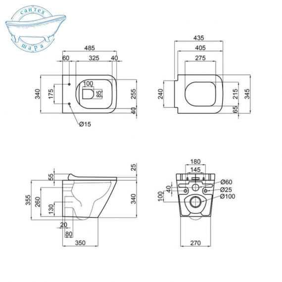 Інсталяція Grohe + Унітаз Qtap Tern QT1733052EUQW з сидінням Soft