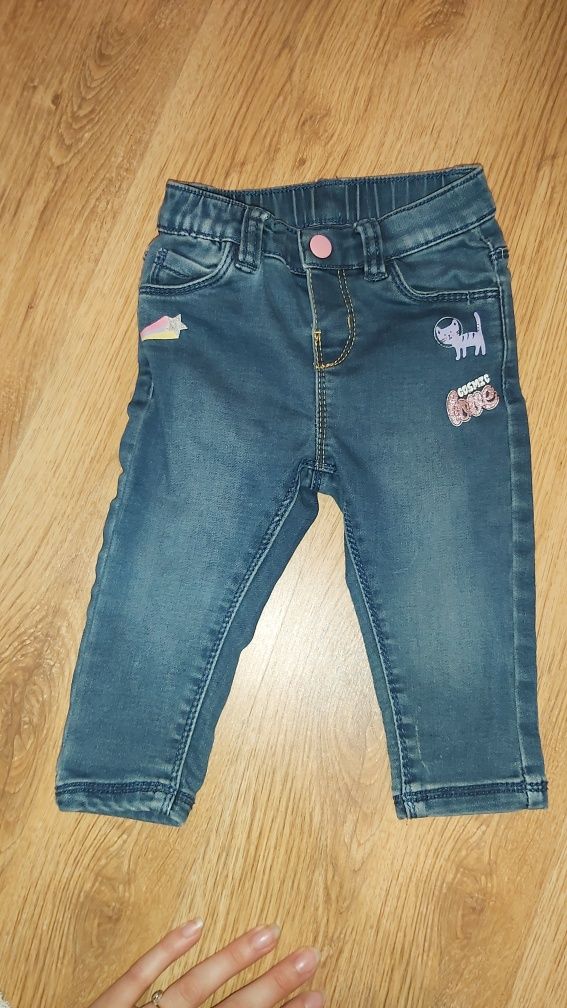 Spodnie jeansy 74 dziewczynka 5 10 15