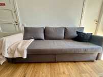 Sofa cinza ikea barslov 3 lugares