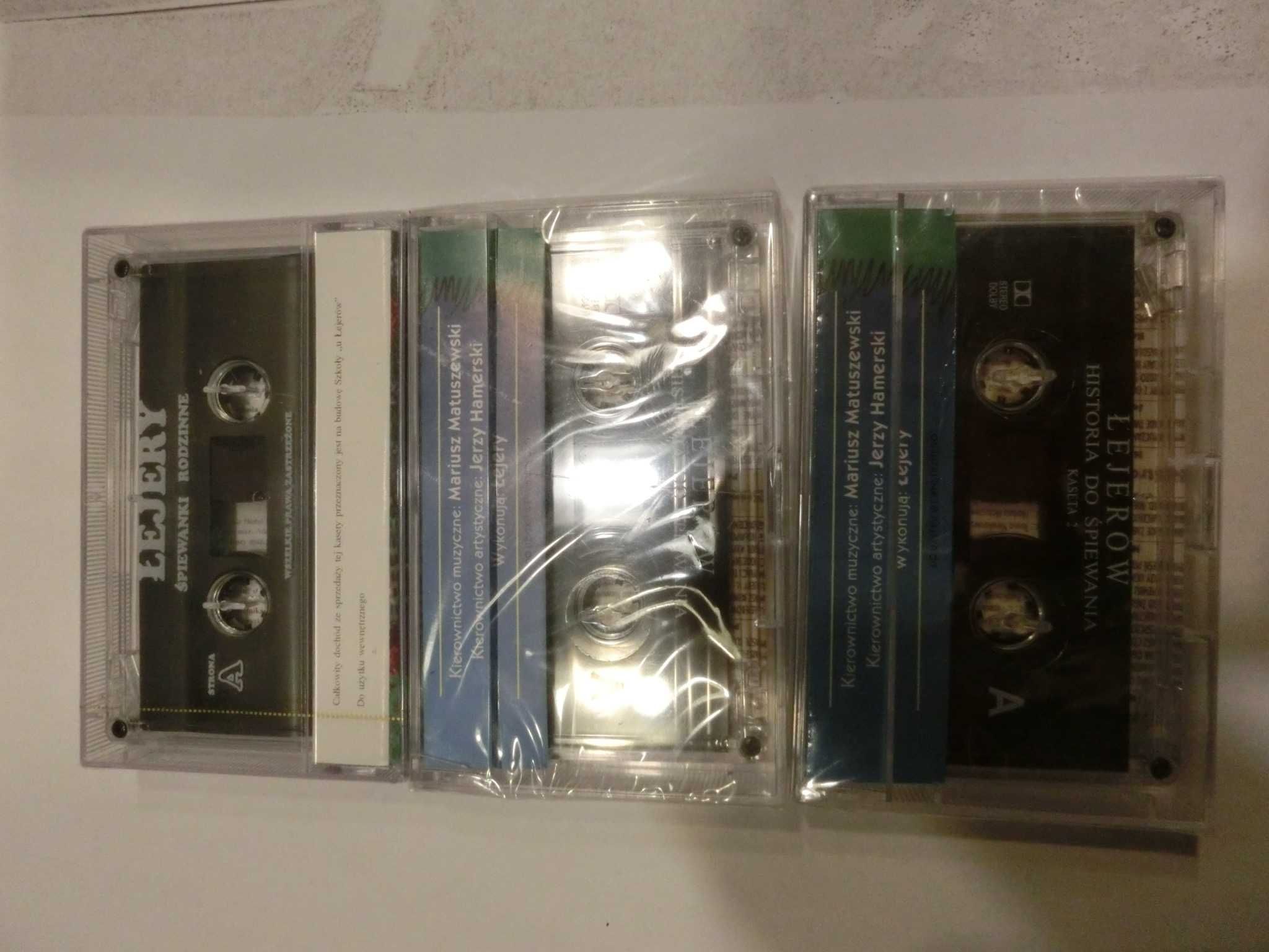 Łejery- zestaw 3 kasety magnetofonowe zafoliowane.