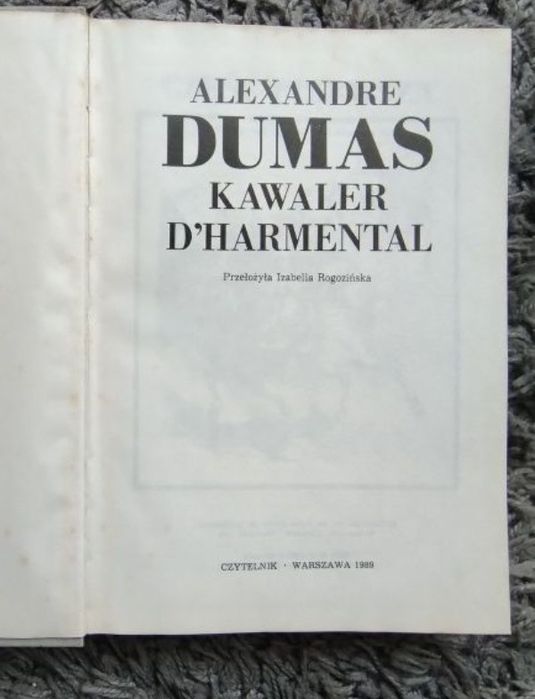 A. Dumas Kawaler D'Harmental kryminał duży format ilustrowana książka