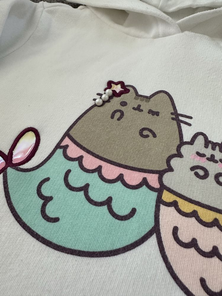 Biała bluza z kapturem Reserved 128 Pusheen