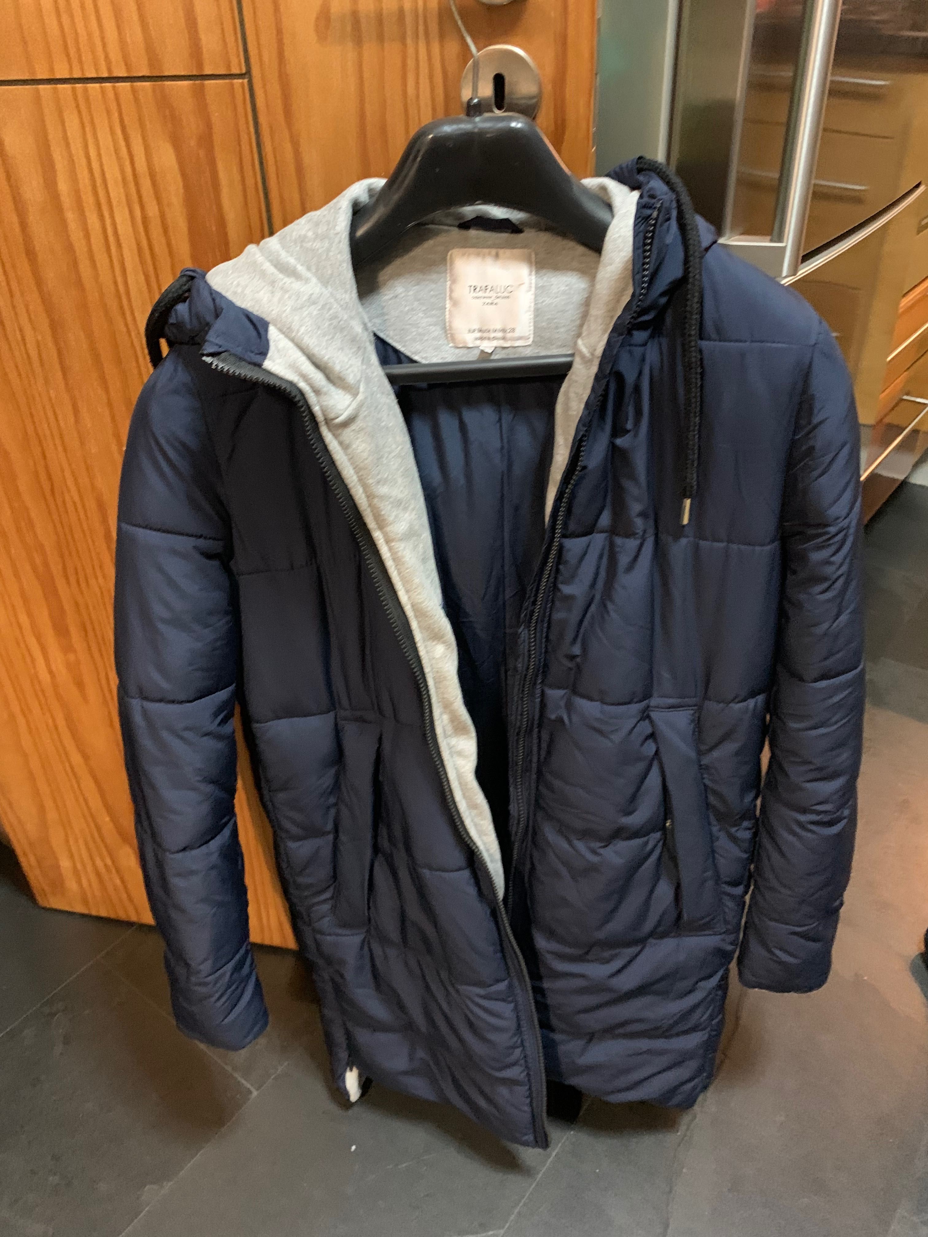 Parka Zara azul escura tamanho M