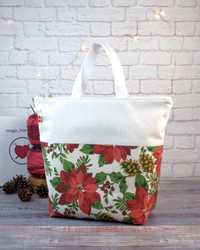 Проектна сумка для в'язання та рукоділля 'Різдвяні квіти'