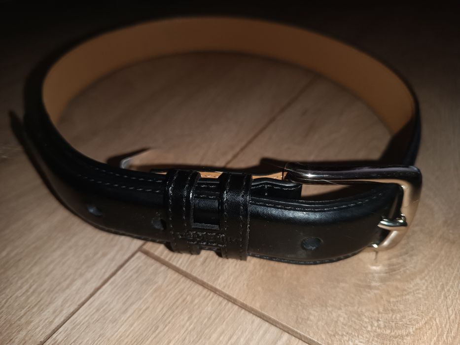 Damski pasek Tommy Hilfiger skórzany czarny