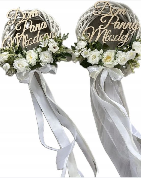 Wianki dom panny młodej pana młodego dekoracja domu ślub