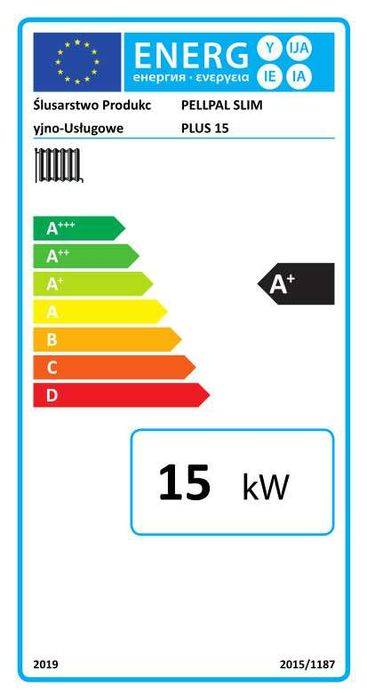Kocioł na PELLET PellPal Slim Plus 15kW 150m2 5klasa/dotacja