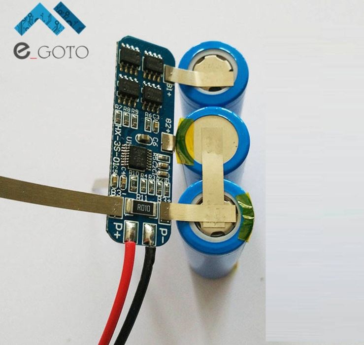 BMS Контролер заряду-розряду для 3 Li-Ion акумуляторів 18650 HX-3S-01