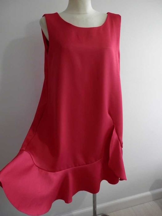 Sukienka Wizytowa Imprezowa Trapezowa Malinowa Reserved XL